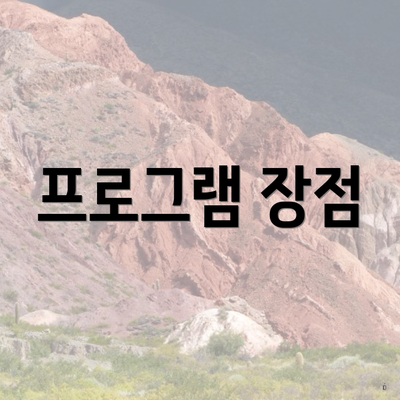 프로그램 장점