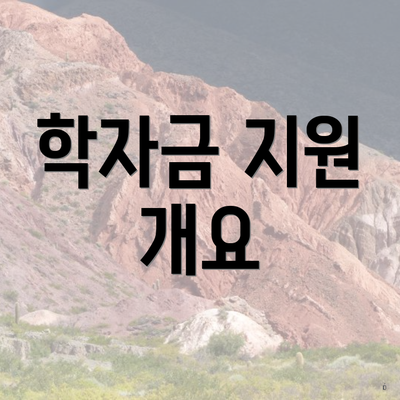 학자금 지원 개요