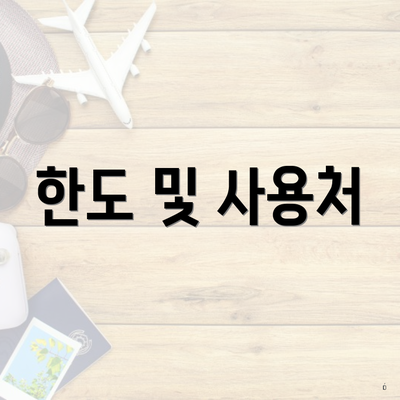 한도 및 사용처