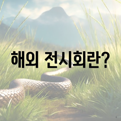 해외 전시회란?