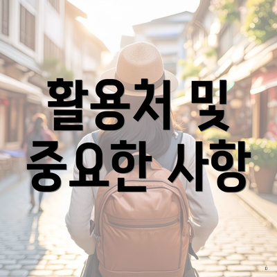 활용처 및 중요한 사항