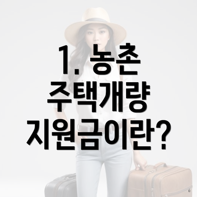 1. 농촌 주택개량 지원금이란?
