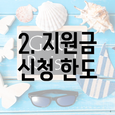 2. 지원금 신청 한도