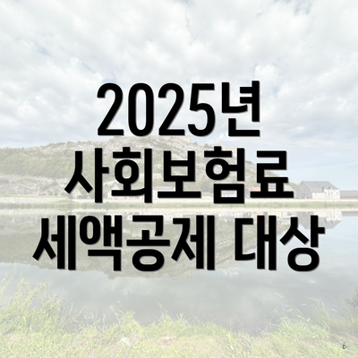 2025년 사회보험료 세액공제 대상