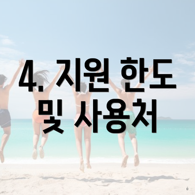 4. 지원 한도 및 사용처