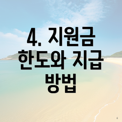 4. 지원금 한도와 지급 방법