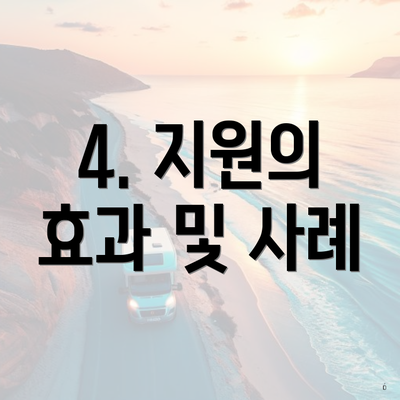 4. 지원의 효과 및 사례
