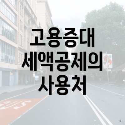 고용증대 세액공제의 사용처