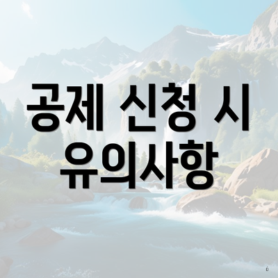 공제 신청 시 유의사항