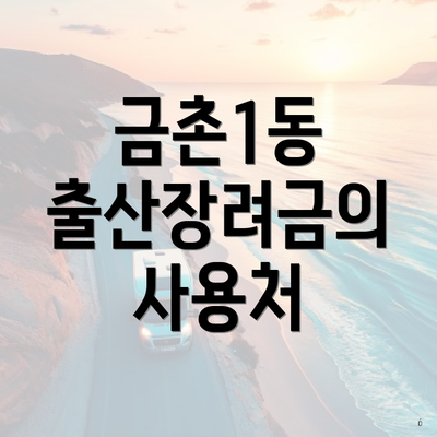 금촌1동 출산장려금의 사용처