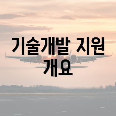 기술개발 지원 개요