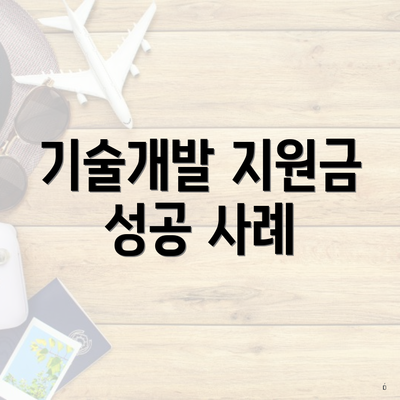 기술개발 지원금 성공 사례