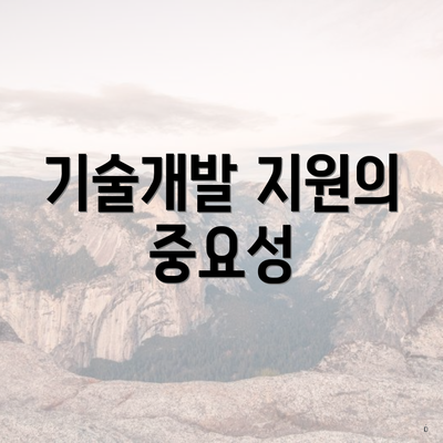 기술개발 지원의 중요성