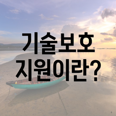 기술보호 지원이란?