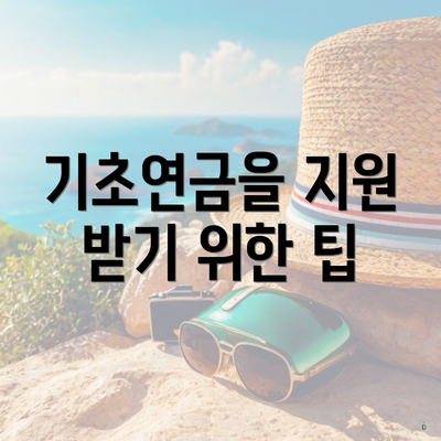 기초연금을 지원 받기 위한 팁