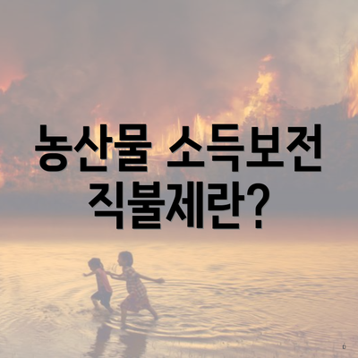 농산물 소득보전 직불제란?