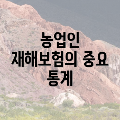 농업인 재해보험의 중요 통계