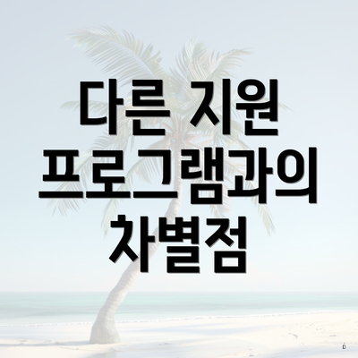 다른 지원 프로그램과의 차별점