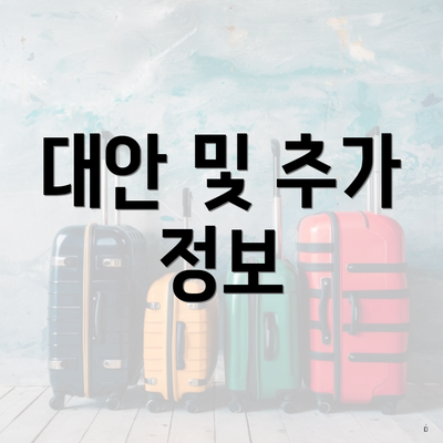 대안 및 추가 정보