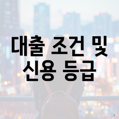 대출 조건 및 신용 등급