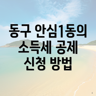 동구 안심1동의 소득세 공제 신청 방법
