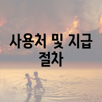 사용처 및 지급 절차