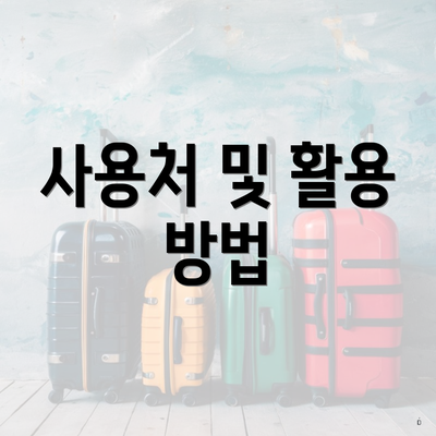 사용처 및 활용 방법