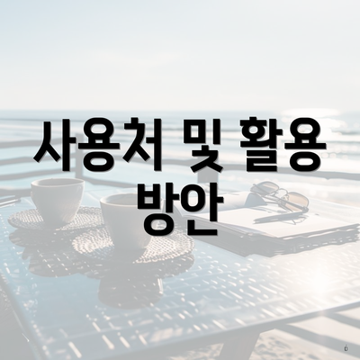 사용처 및 활용 방안