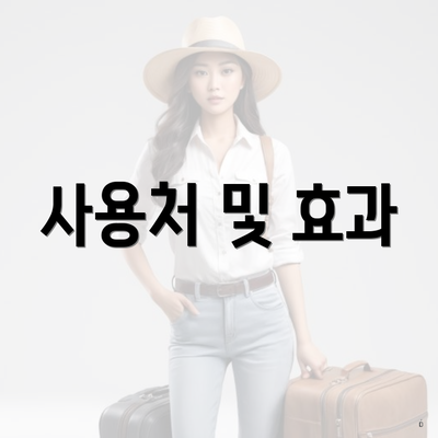 사용처 및 효과
