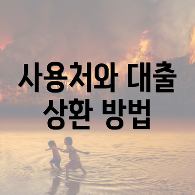 사용처와 대출 상환 방법
