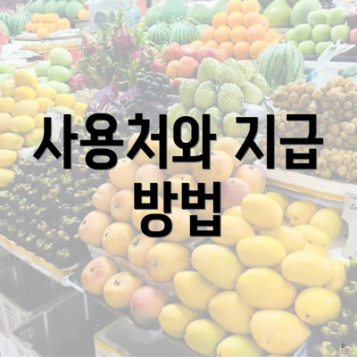 사용처와 지급 방법