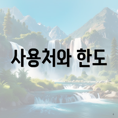 사용처와 한도