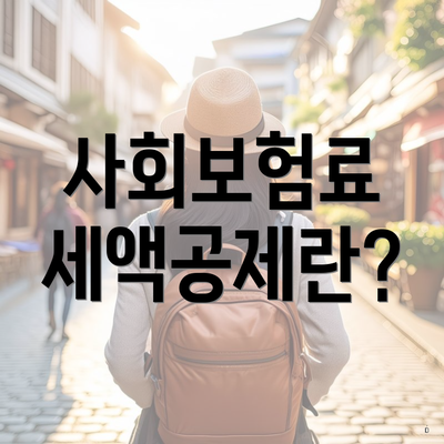사회보험료 세액공제란?