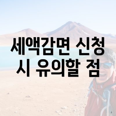 세액감면 신청 시 유의할 점