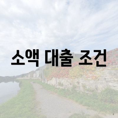 소액 대출 조건