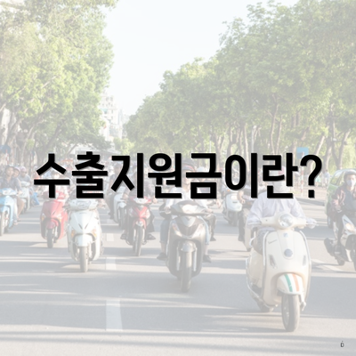 수출지원금이란?