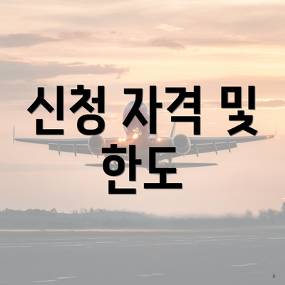신청 자격 및 한도
