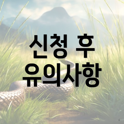 신청 후 유의사항