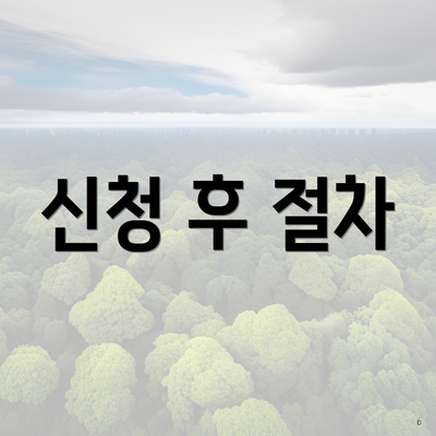 신청 후 절차