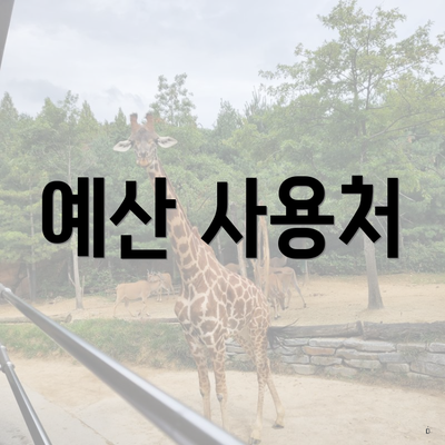 예산 사용처