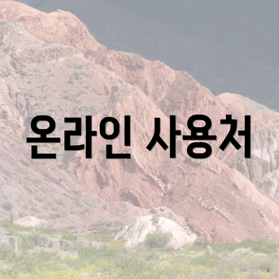 온라인 사용처