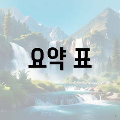 요약 표