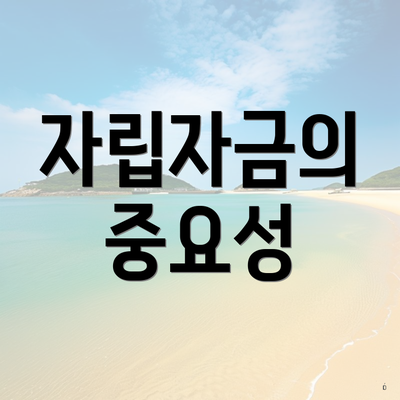 자립자금의 중요성