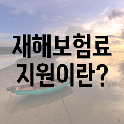 재해보험료 지원이란?