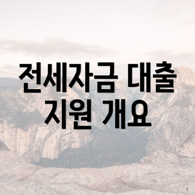 전세자금 대출 지원 개요