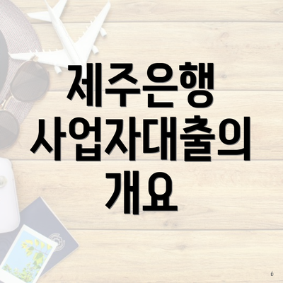 제주은행 사업자대출의 개요