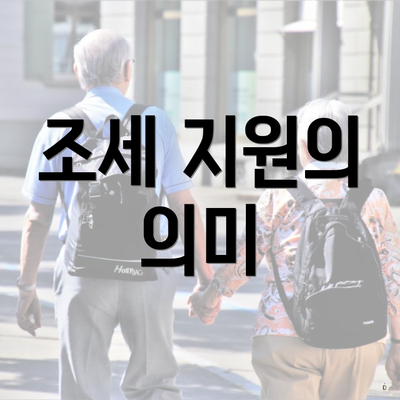 조세 지원의 의미