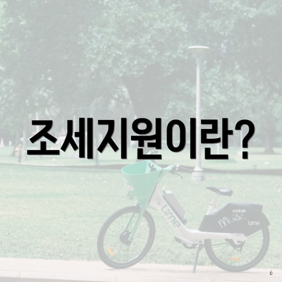 조세지원이란?