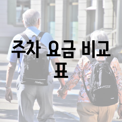주차 요금 비교 표