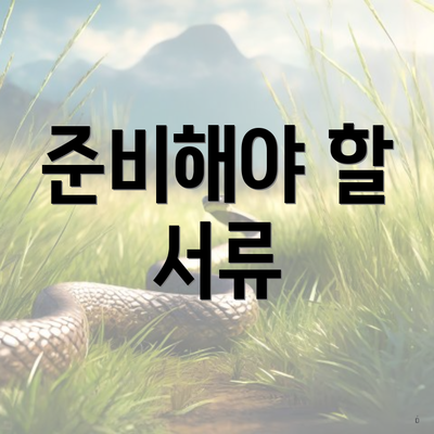 준비해야 할 서류